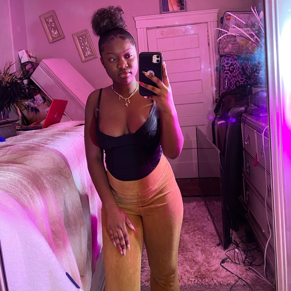 forever 21 gold flare bottom